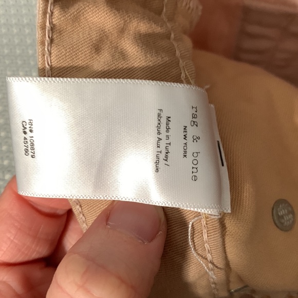 Rag & Bone Women’s Logan Mid-Rise Wide Leg Blush Relaxed Fit Light Pink Jean 24 - Picture 8 of 9